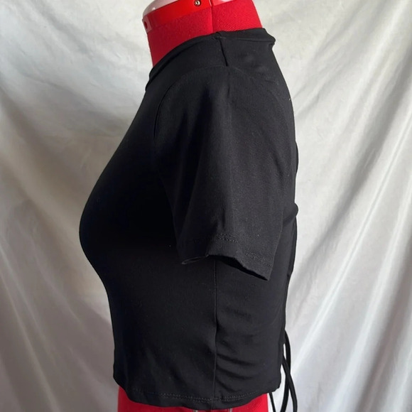 Ambiance Crop T-Shirt with Open Tie Back MM351 - Picture 2 of 5